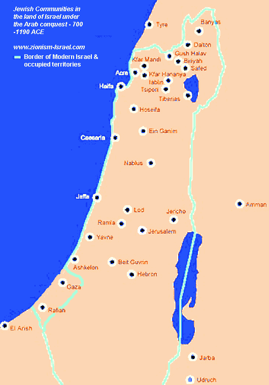 Palestine juif Communities carte